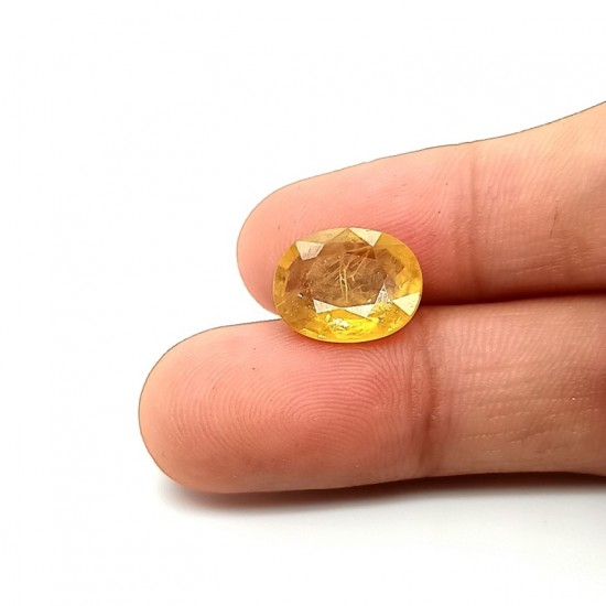 Yellow Sapphire (Pukhraj) 6.27 Ct Certified Yellow Sapphire (Pukhraj) 6.27 Ct Certified